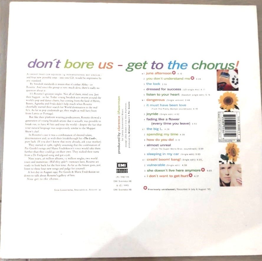 Roxette - Don't Bore Us - Get To The Chorus! (Roxette's Greatest Hits) - Doppel-LP (Album mit 2 LPs) - 1995 #1.0