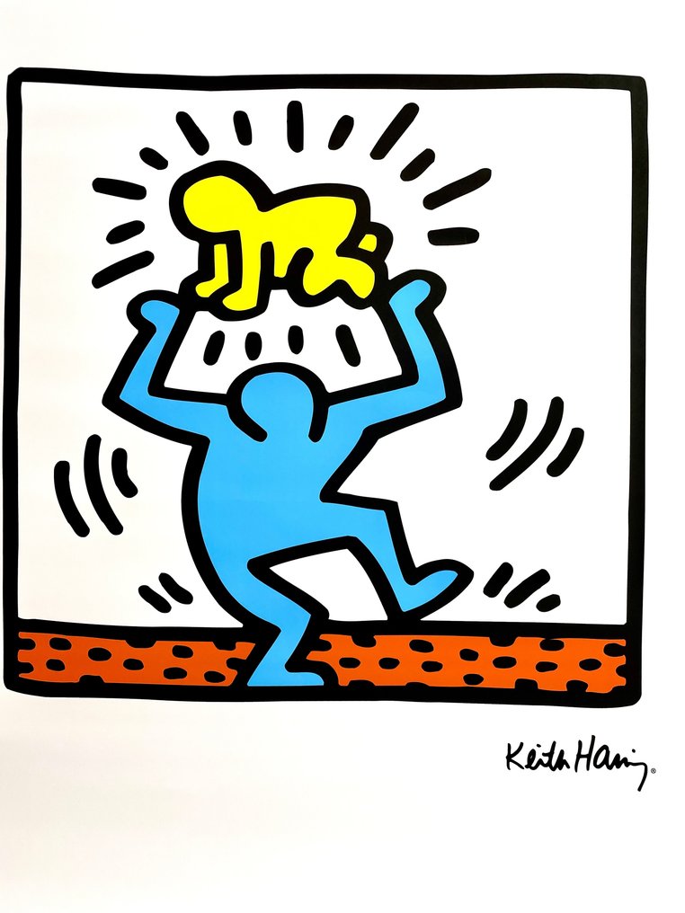 Keith Haring (after) - "Yellow baby" (1983) - 1990s #1.0