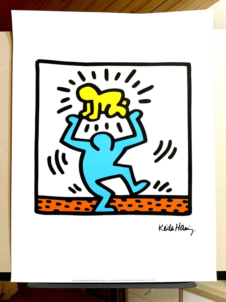 Keith Haring (after) - "Yellow baby" (1983) - 1990s #2.1