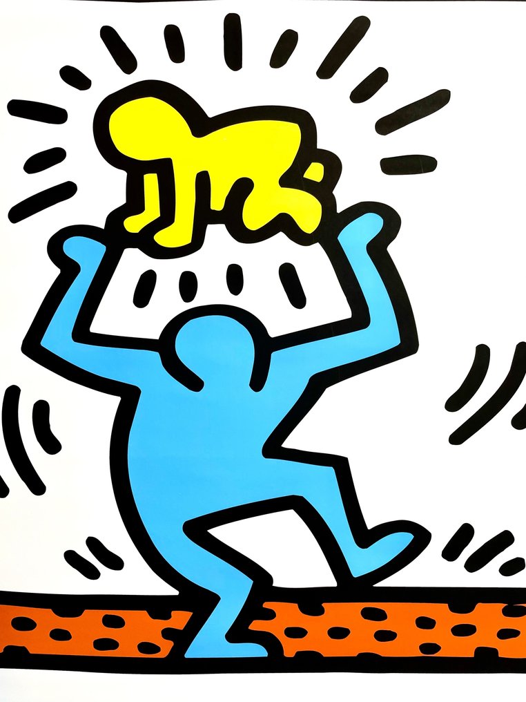 Keith Haring (after) - "Yellow baby" (1983) - 1990s #1.0