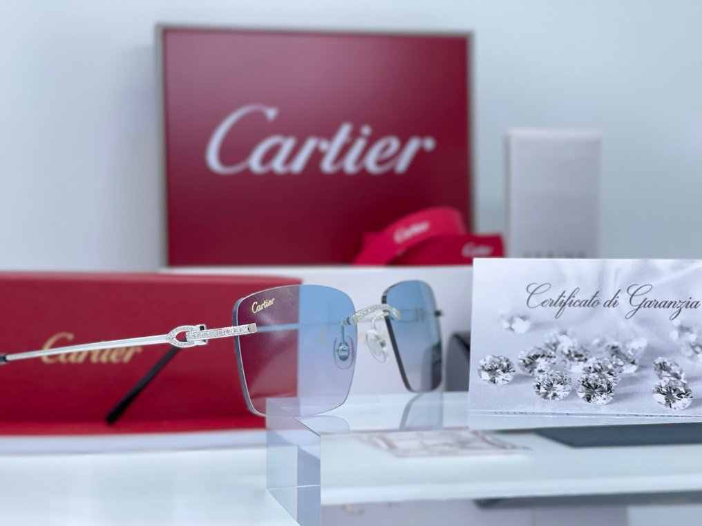 Cartier - Harmattan Diamond 0,71CT Silver - Lunettes de soleil #3.2