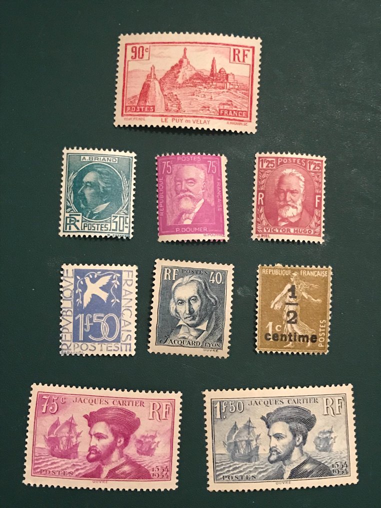 法國 1933/1934 - 两个版本与 Cartier - Yvert 290/298 #1.0