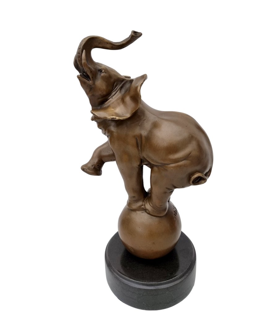 Γλυπτό, Tumbling Elephant - 35 cm - Μπρούντζος, Μάρμαρο #2.1