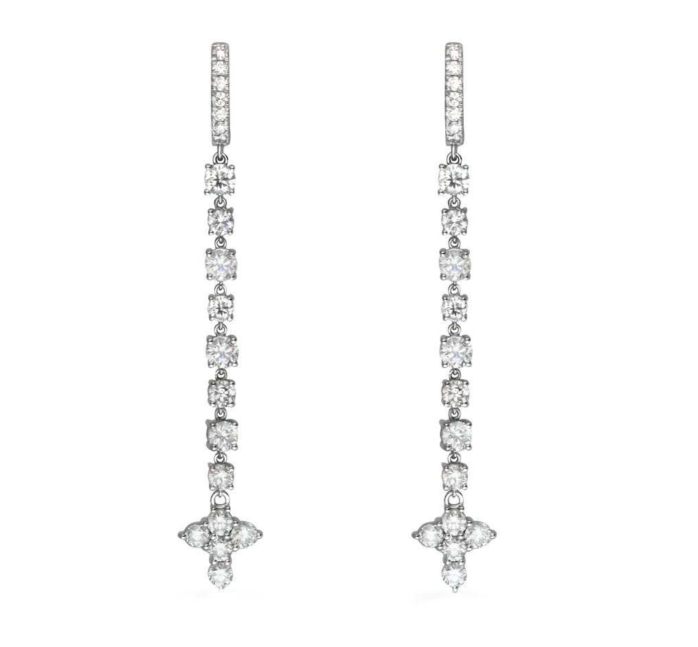 18 carats Or blanc - Boucles d'oreilles - 2.80 ct - Diamants #2.1