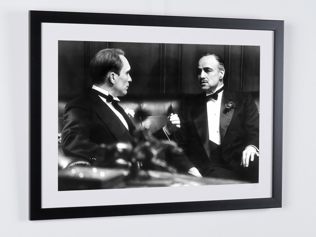 The Godfather - Robert Duvall & Marlon Brando - Luxury Wooden Framed 70X50 cm - Limited Edition Nr 04 of 50- Serial ID 15509 - Original Certificate (COA), Hologram - 100% New. Shipping Reduction from 3 items #4.3