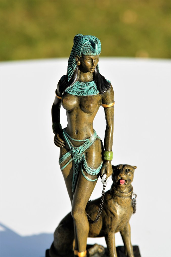 Statua, cleopatra - 25 cm - marmo di bronzo #3.2