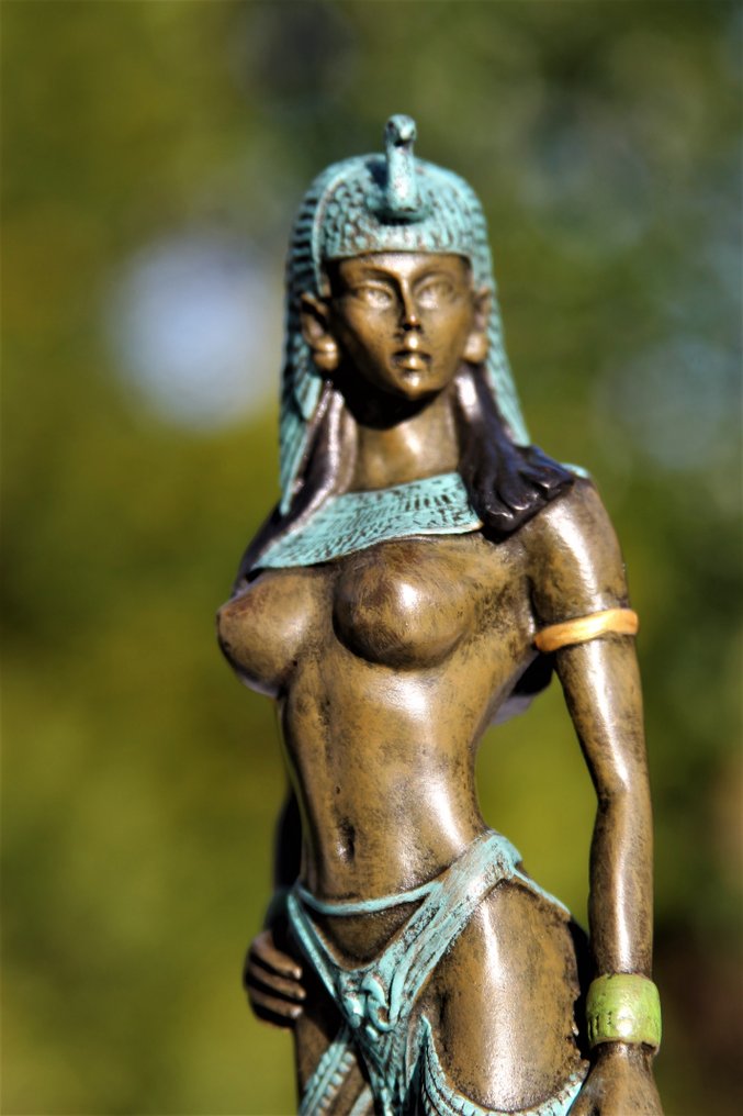 Statua, cleopatra - 25 cm - marmo di bronzo #4.3