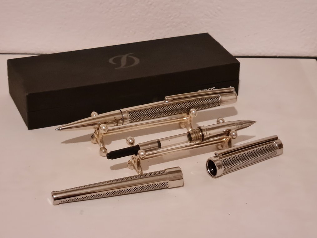 S.T. Dupont - DÉFI CALANDRE INOX FP & DP - Conjunto de canetas #2.1