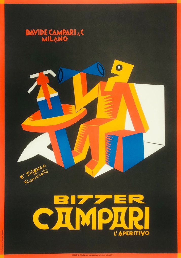 Fortunato Depero - Bitter Campari (linen backed on canvas) - 1980s #2.1