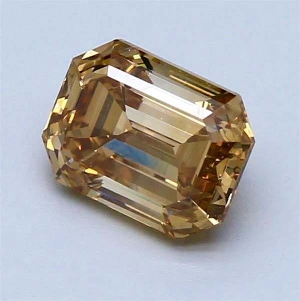 1 pcs Diamant - 1.59 ct - Smarald - portocaliu maro modern - VS1 #3.1