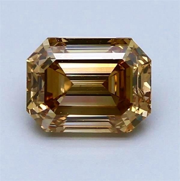 1 pcs 钻石 - 1.59 ct - 祖母绿 - 中彩褐橘 - VS1 轻微内含一级 #1.2