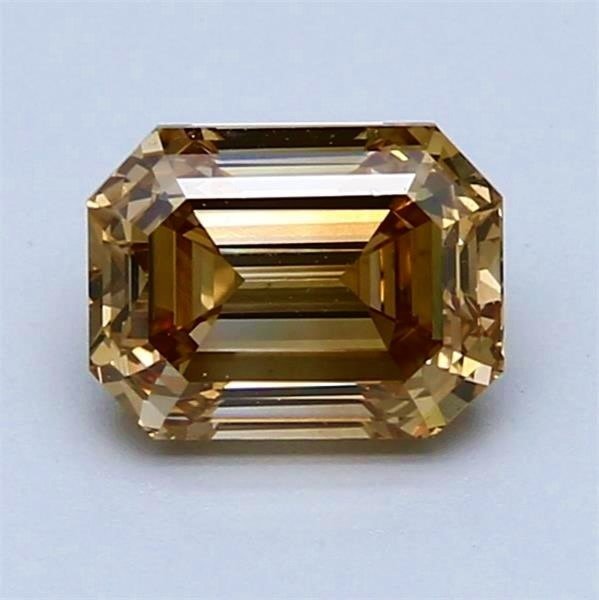 1 pcs 钻石 - 1.59 ct - 祖母绿 - 中彩褐橘 - VS1 轻微内含一级 #1.1