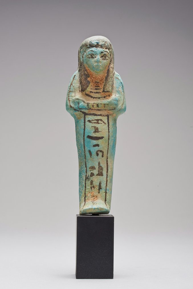 Forntida Egypten, Nya riket Fajans Shabti för Isety, gudens kantress Amun - med spansk exportlicens #1.1