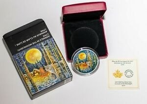 Kanada. 30 Dollars 2017 Animals in the Moonlight - Lynx Luchs, 2 Oz (.999) #1.0
