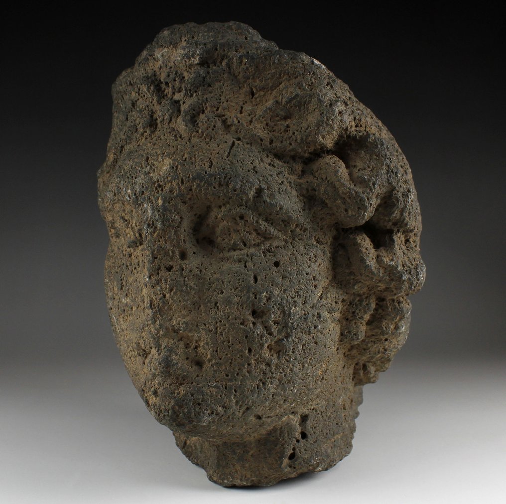 Altrömisch, Kaiserreich Basalt Antiker römischer Basaltkopf eines Jünglings – mit spanischer Exportlizenz - 22.5 cm #2.1
