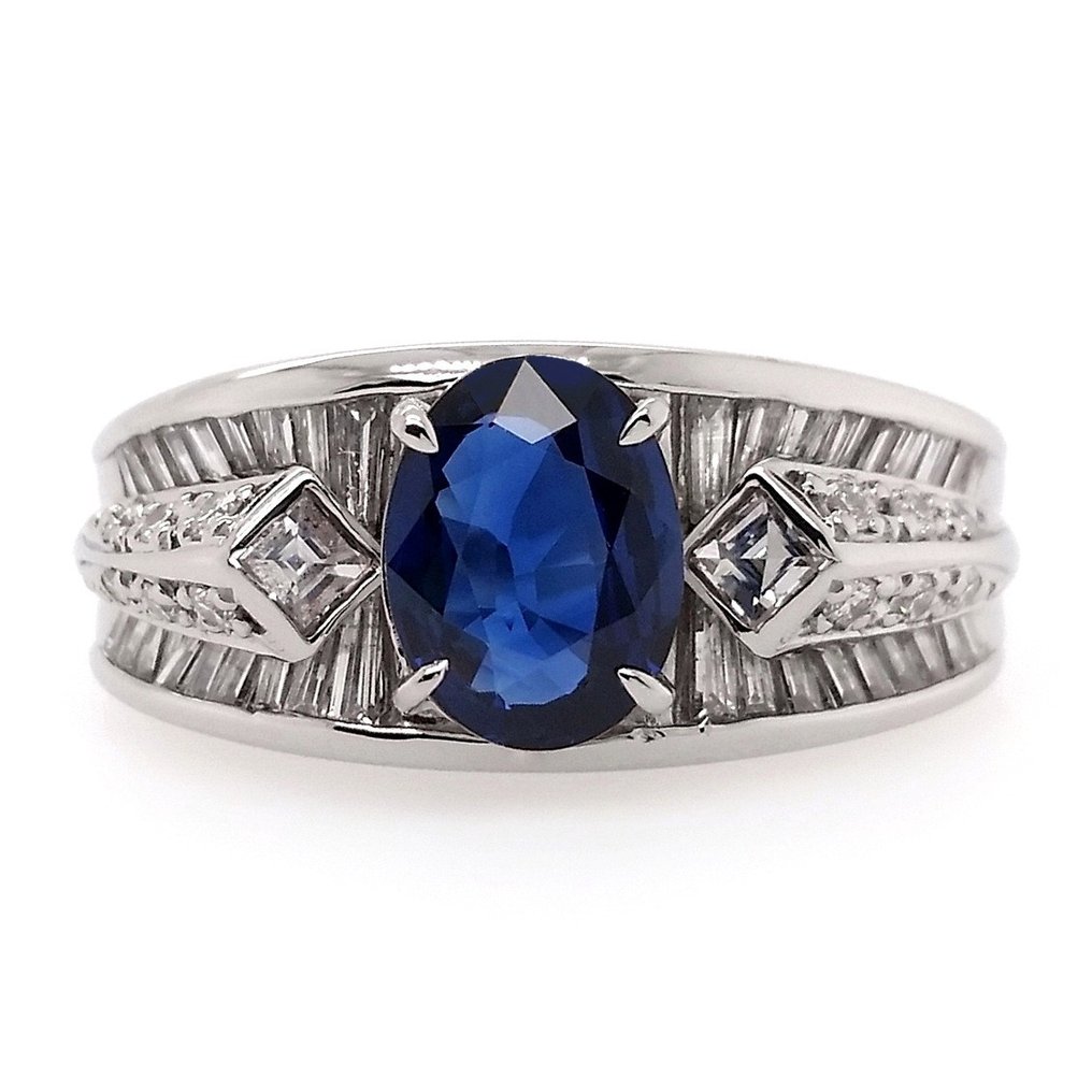 Ring Platin Saphir - Diamant #1.1
