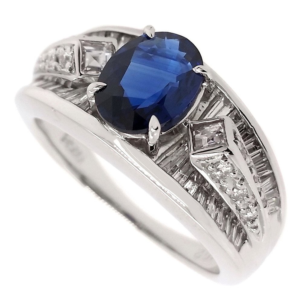 Ring Platinum Sapphire - Diamond #1.2