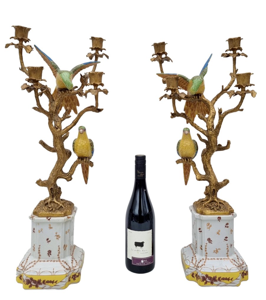 Κηροπήγιο (2) - Πορσελάνη, Μπρούντζος #1.0