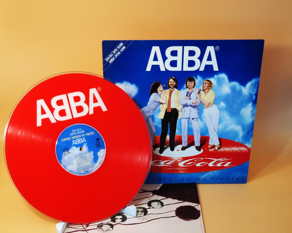 ABBA - Slipping Through My Fingers / Complete "Sold Out" Coca Cola Promo-LP / Only Japanese Pressing - LP - 180 gram, Bildskiva, Färgad vinyl, Första stereopressning, Japanskt tryck, Promopressning - 1981 #2.1