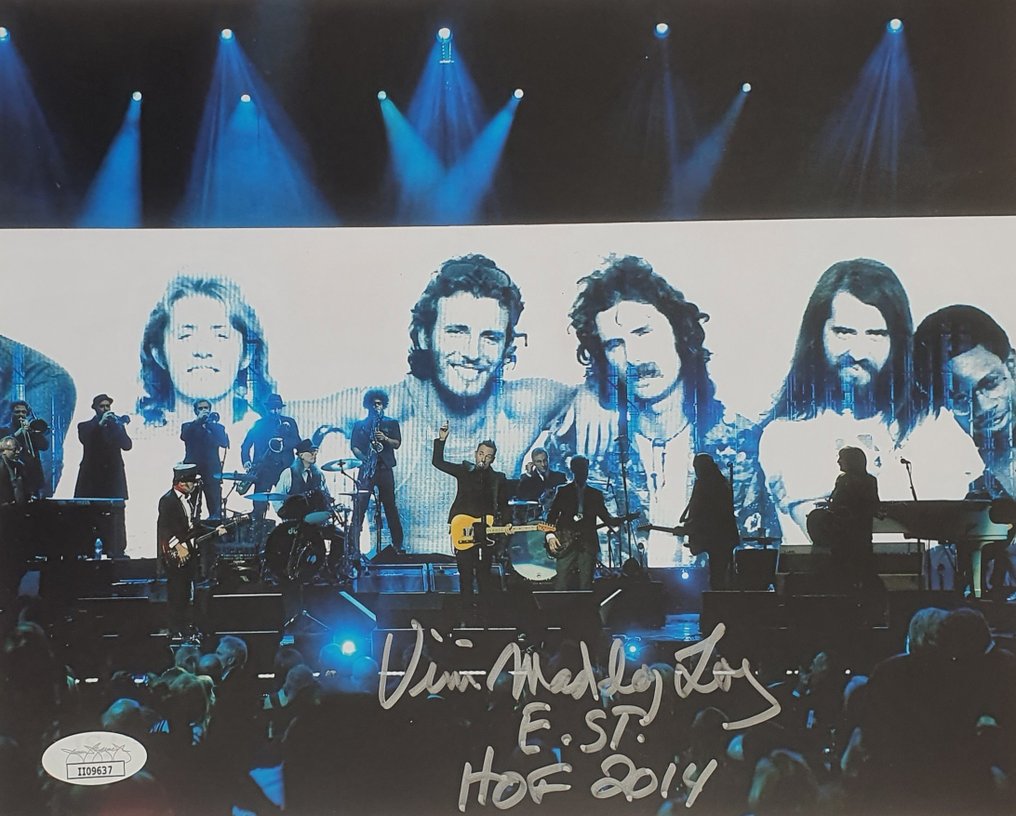 Bruce Springsteen & the E street Band - Vini 'Mad Dog' Lopez - Autógrafo, Foto com COA da JSA #3.2