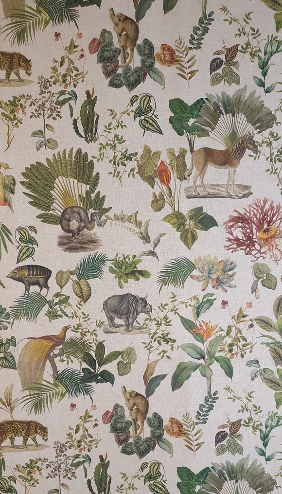 300x280厘米!“灭绝动物”系列,采用独家Quagga、猩猩和渡渡鸟的布料,效果为亚麻质感,限量版。 - 纺织品 - 300 cm - 280 cm #2.1