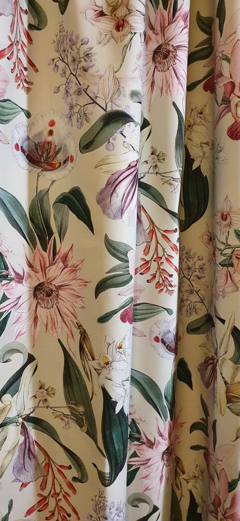 300x280cm! Eksklusivt stoff med realistiske orkidéer - Art Nouveau - Artmaison Eksklusiv utvalgs - Tekstil  - 300 cm - 280 cm #3.2