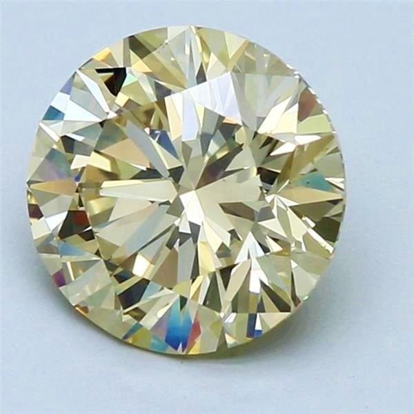 1 pcs Diamant  (Naturfarvet)  - 3.00 ct - Rund - Fancy Brunlig Gul - VS1 - Gemological Institute of America (GIA) #3.1