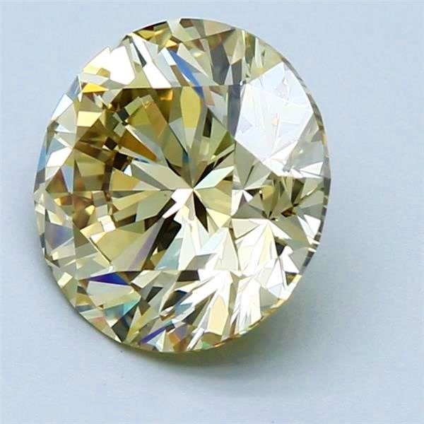1 pcs Diamant - 3.00 ct - Rund - Fancy bräunlich- gelb - VS1 #3.2