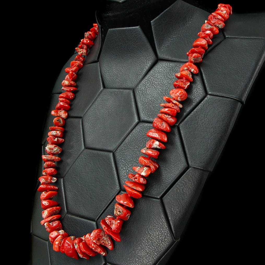 撒丁岛红珊瑚 - 精美“撒丁岛红”珊瑚项链 - Corallium Rubrum - 740×23×13 mm #2.1