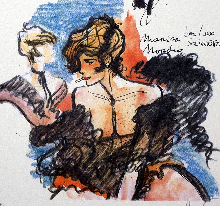 Pratt, Hugo - 1 Offset Print - Farewell Ladies - Marisa - 1984 #1.0