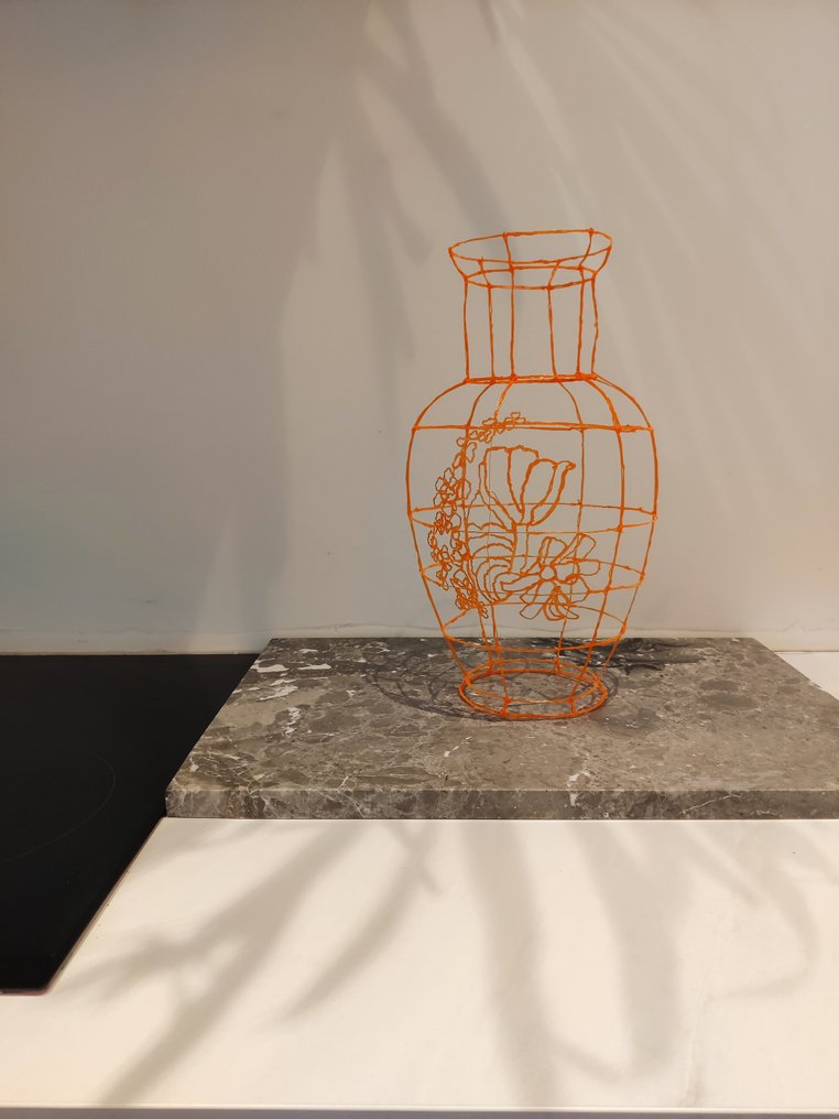 Iris Lucia Design - Iris Lucia - Vase -  3D DRAW VASE | ORANGE  - Biodegradable print fillament #4.3