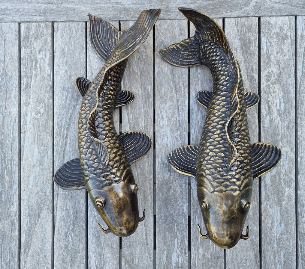Αγαλματίδιο - A pair of bronze koi fish (2) - Μπρούντζος #1.0