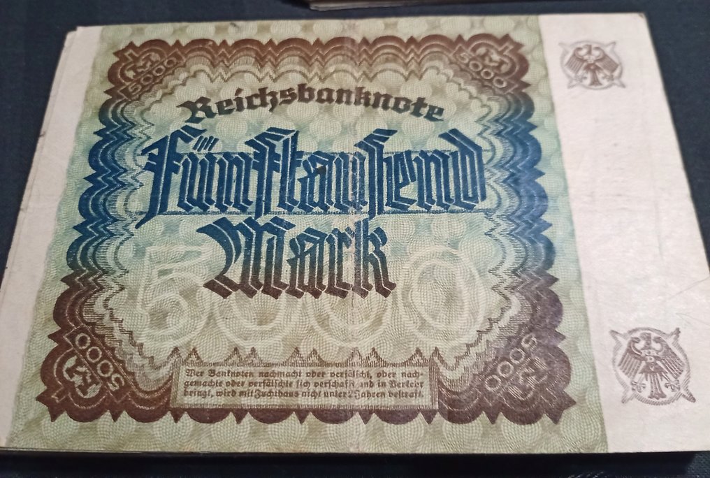 Alemanha. - 100 x 5.000 Mark 1922 - Ro. 080 - Pick 81  (Sem preço de reserva) #3.1