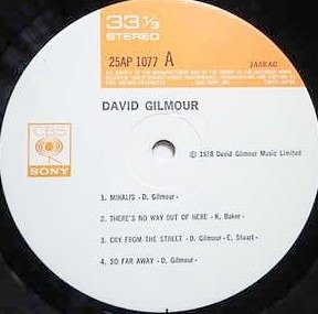 David Gilmour - David Gilmour / First "Must-Have "! From The One Of The Greatest Guitarists Of All Time - LP - Japanische Pressung - 1978 #2.1