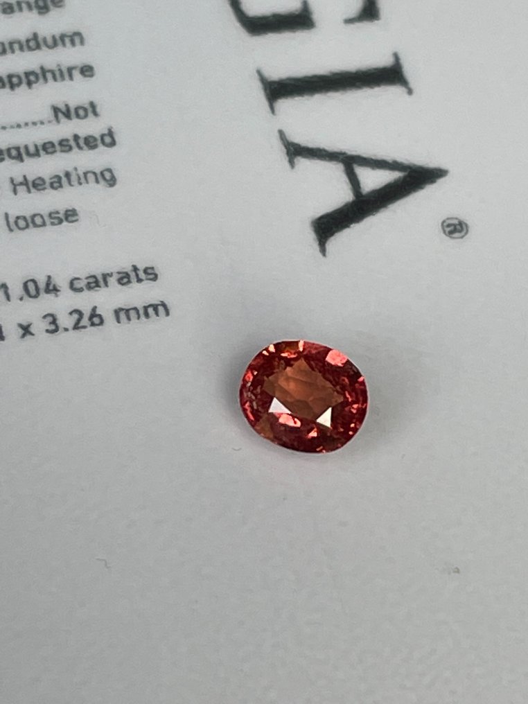 1 pcs  橙色, 红色 蓝宝石  - 1.04 ct - 美国宝石研究院（GIA） #3.2