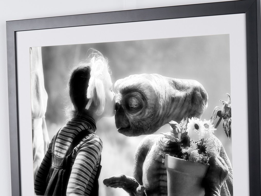 E.T. the Extra-Terrestrial (1982) - Gertie (Drew Barrymore) kisses E.T - Fine Art Photography - Luxury Wooden Framed 70X50 cm - Limited Edition Nr 09 of 50 - Serial ID 16805 - Original Certificate (COA), Hologram - 100% New. Shipping Reduction from 3 items #3.2