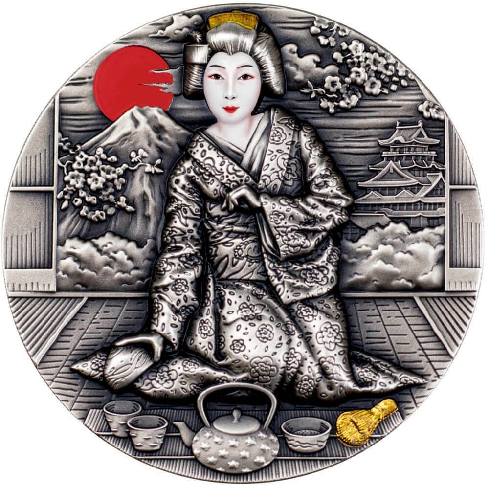 Niue. 2 Dollars 2019 Geisha, 2 Oz (.999) #1.0