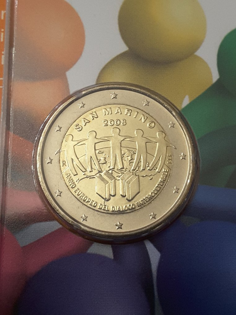 圣玛利诺. 2 Euro 2008 "Anno Europeo Del Dialogo Interculturale" (没有保留价) #4.3
