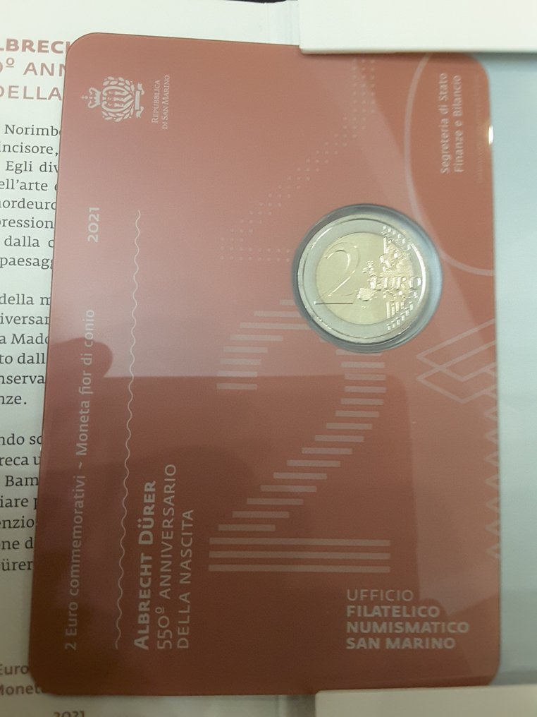 圣玛利诺. 2 Euro 2021 "Albrecht Durer"  (没有保留价) #4.3