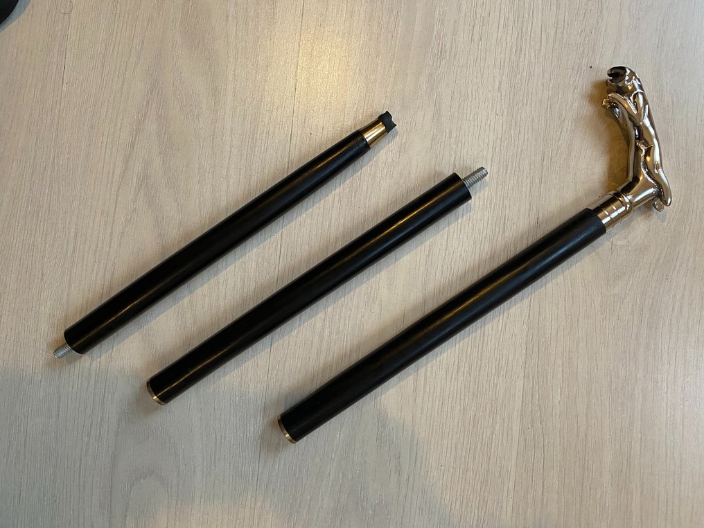 手杖 - 古董实心铜和玫瑰木捷豹手杖 #2.1