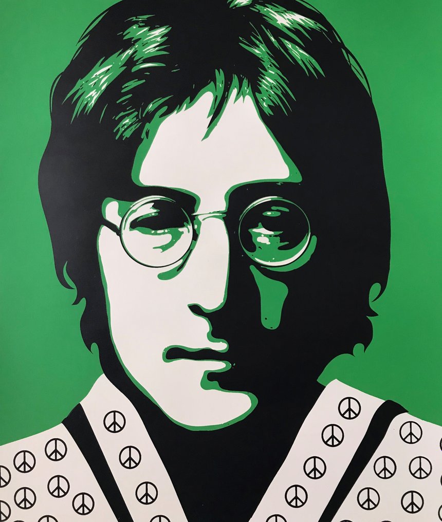 Reinaldo Cabañas (1960). - John Lennon & Peace. Serie IDOLS Cuba. Serigrafia realizada a mano Edición Limitada de 250 Unidades. #3.2