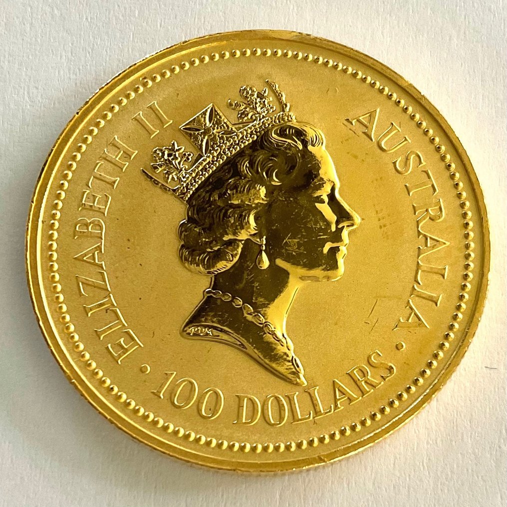 Australia. 100 Dollars 1990 The Australian Nugget, 1 Oz (.999) #3.2