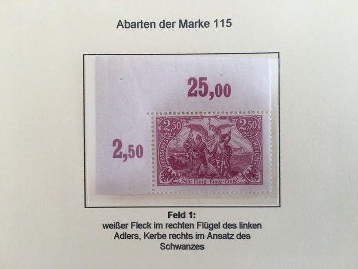 德意志帝国  - 关于魏玛共和国价值的宝贵研究，Michel 编号115-118 #2.1