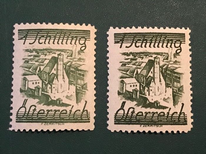 奥地利 1925 - 具有 1Schilling 两种细微差别的风景 - Michel 447/467 met 466a/b #2.1