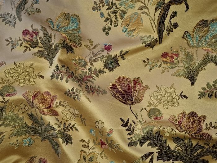 Tessuto per Tappezzeria Oro con Motivi Floreali in Stile Classico - Tessuto per tappezzeria - 300 cm - 280 cm #3.2