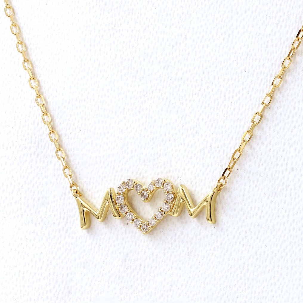 Nincs minimálár - Nyaklánc medállal - 18 kt. Sárga arany - 0.08ct. tw. Gyémánt (Természetes) #1.0