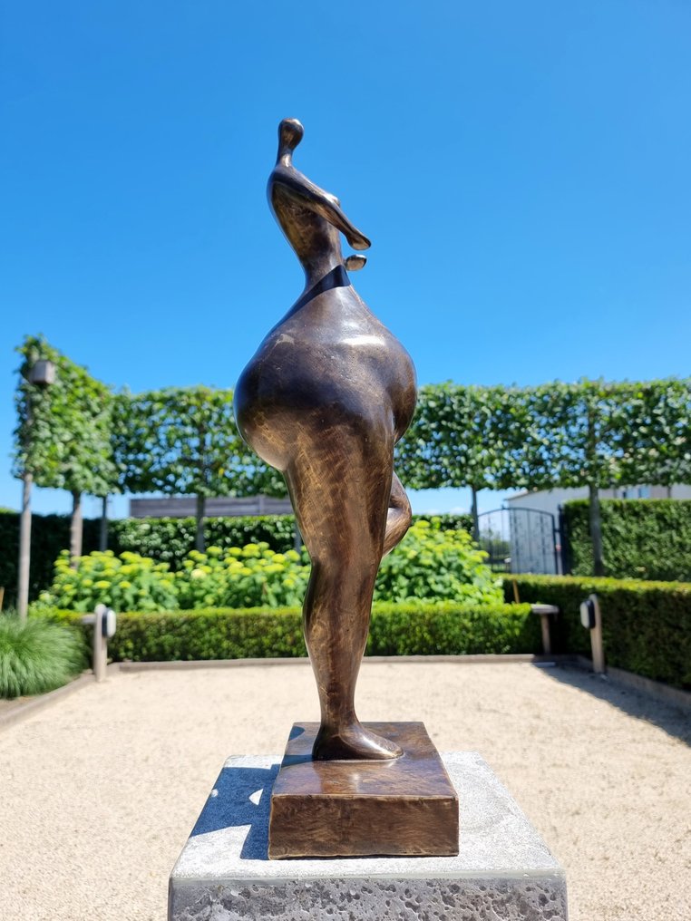雕塑, A large bronze woman - 58 cm - 黄铜色 #2.1