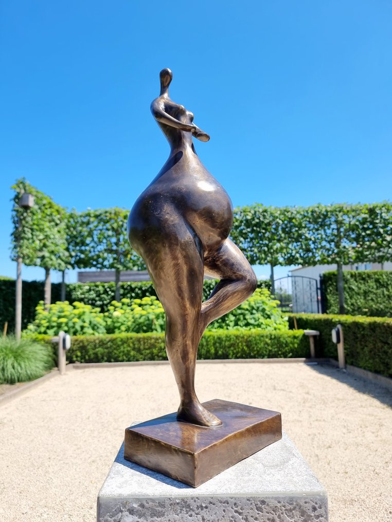 雕刻, A large bronze woman - 58 cm - 青銅色 #1.2