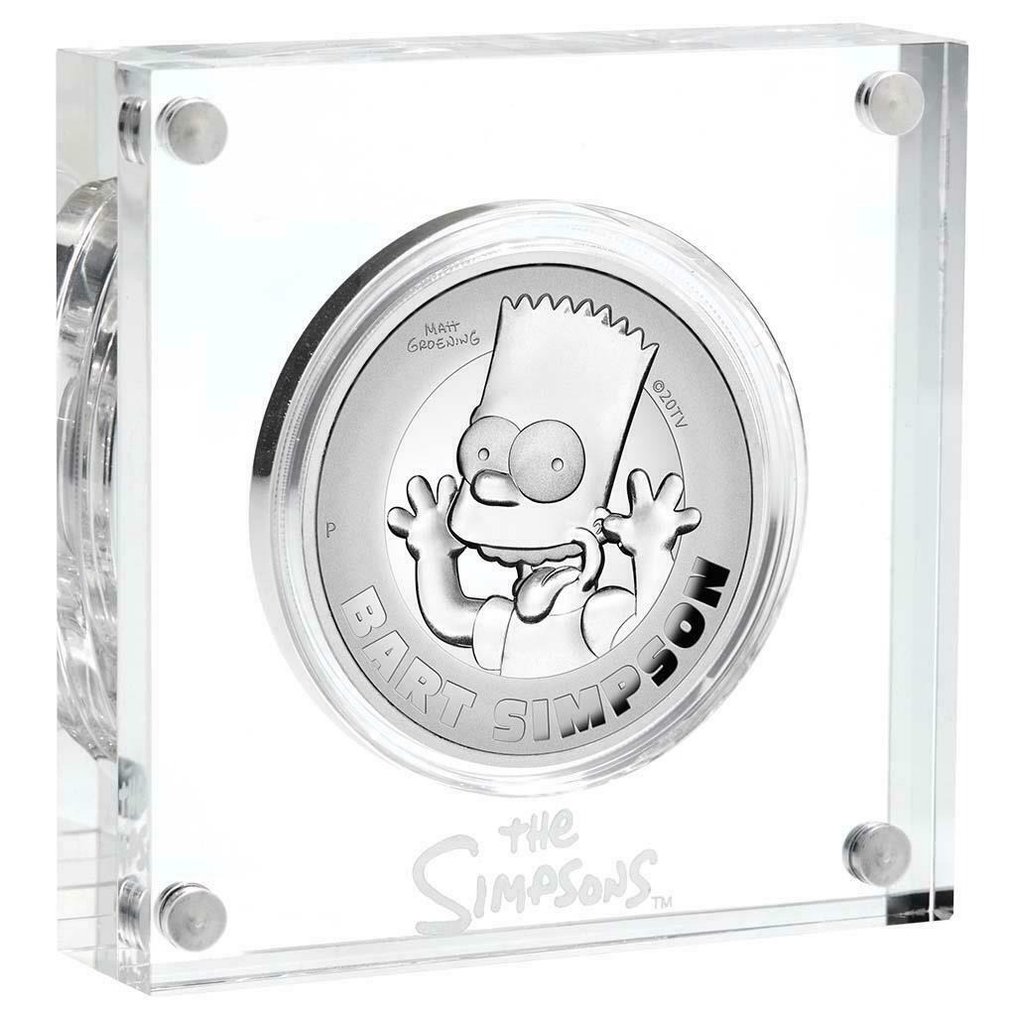 Tuvalu. 2 Dollars 2022 Bart Simpson, 2 Oz (.999) #1.0