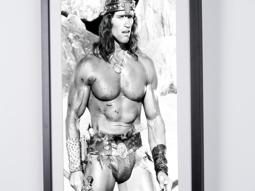 Conan the Barbarian, Arnold Schwarzenegger - Fine Art Photography - Luxury Wooden Framed 70X50 cm - Limited Edition Nr 01 of 30 - Serial ID 19969 - Original Certificate (COA), Hologram - 100% New. Shipping Reduction from 3 items #4.3